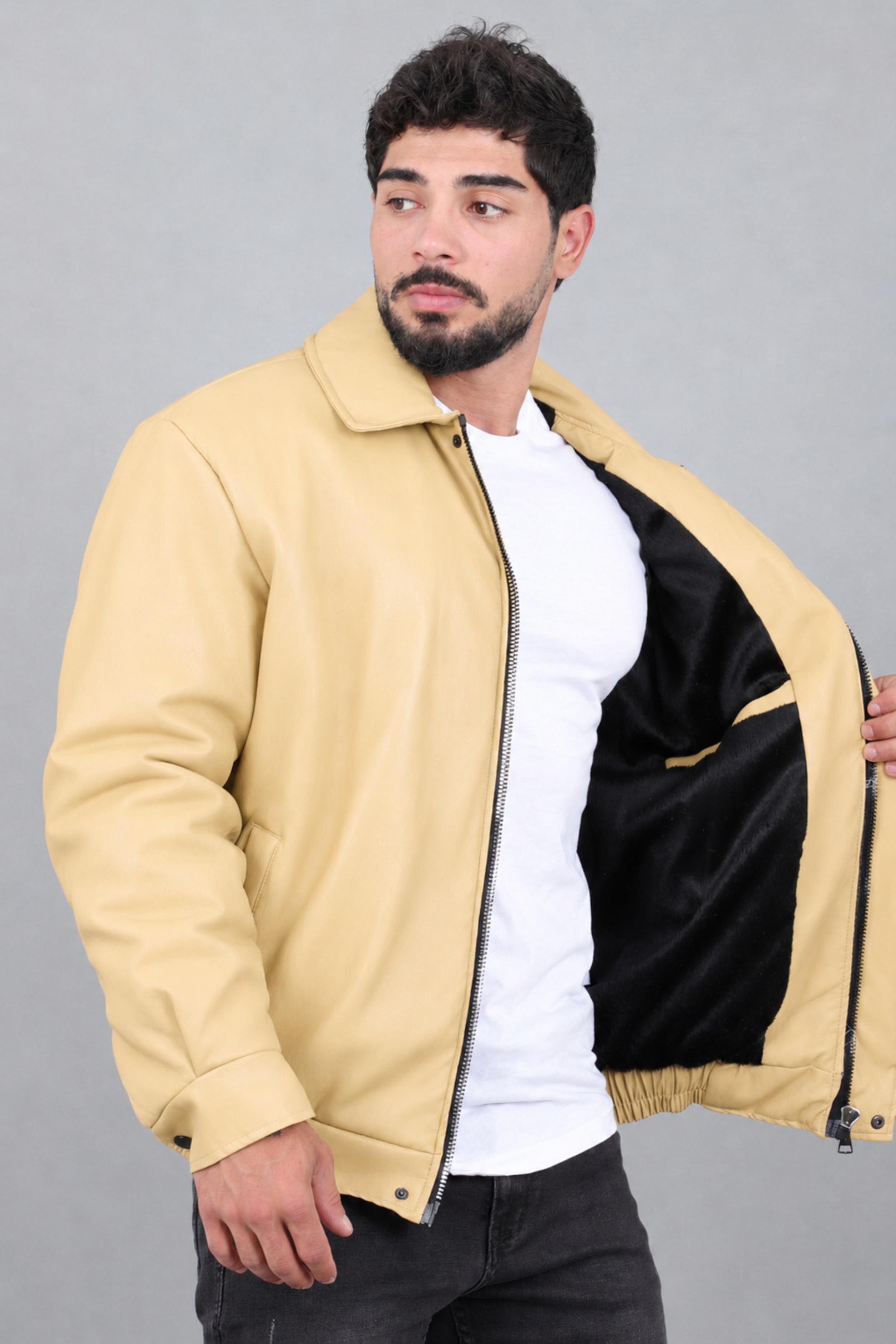 Kışlık Dolumlu İçi Kürklü Oversize Suni Deri Mont KMD_50502