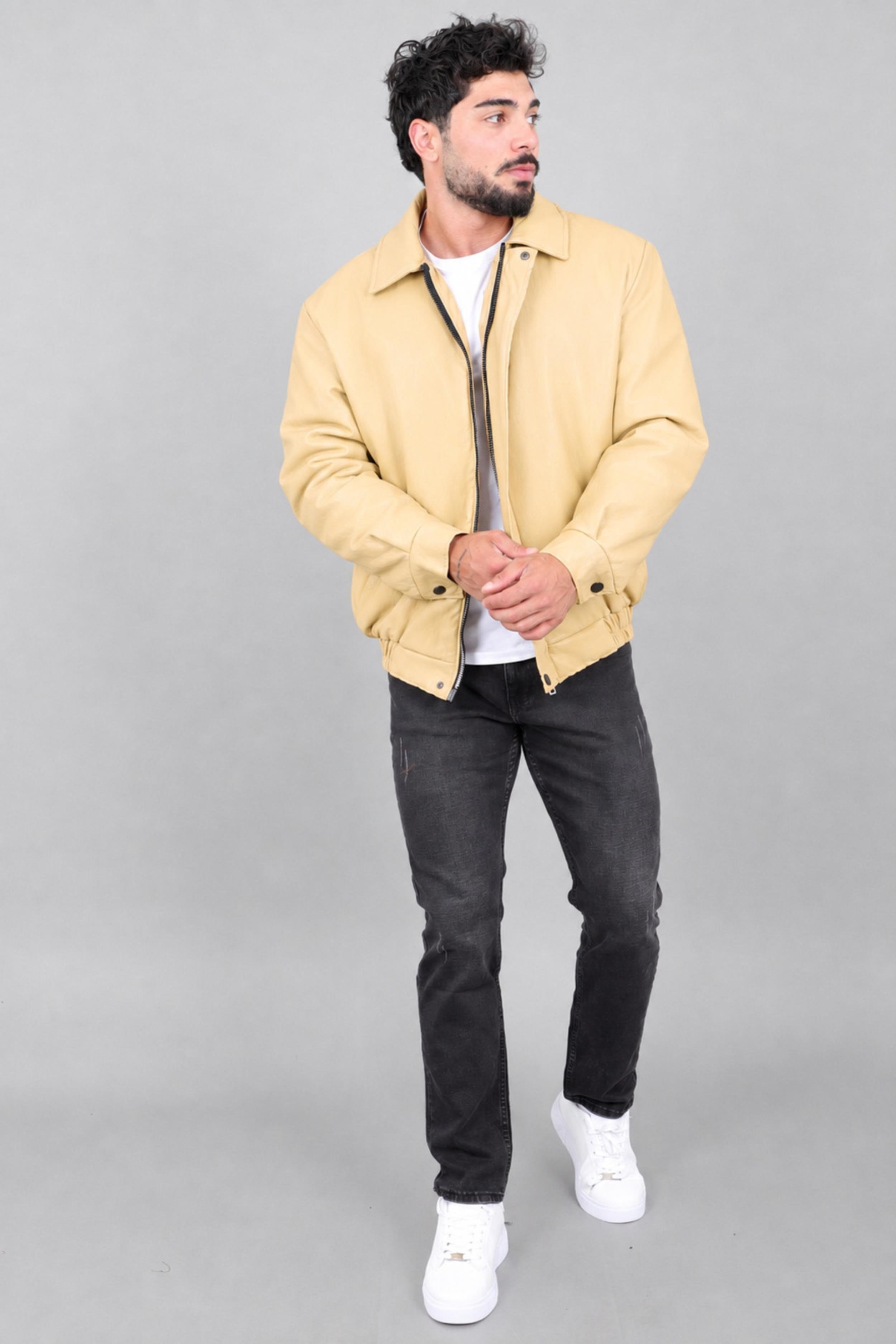 Kışlık Dolumlu İçi Kürklü Oversize Suni Deri Mont KMD_50502