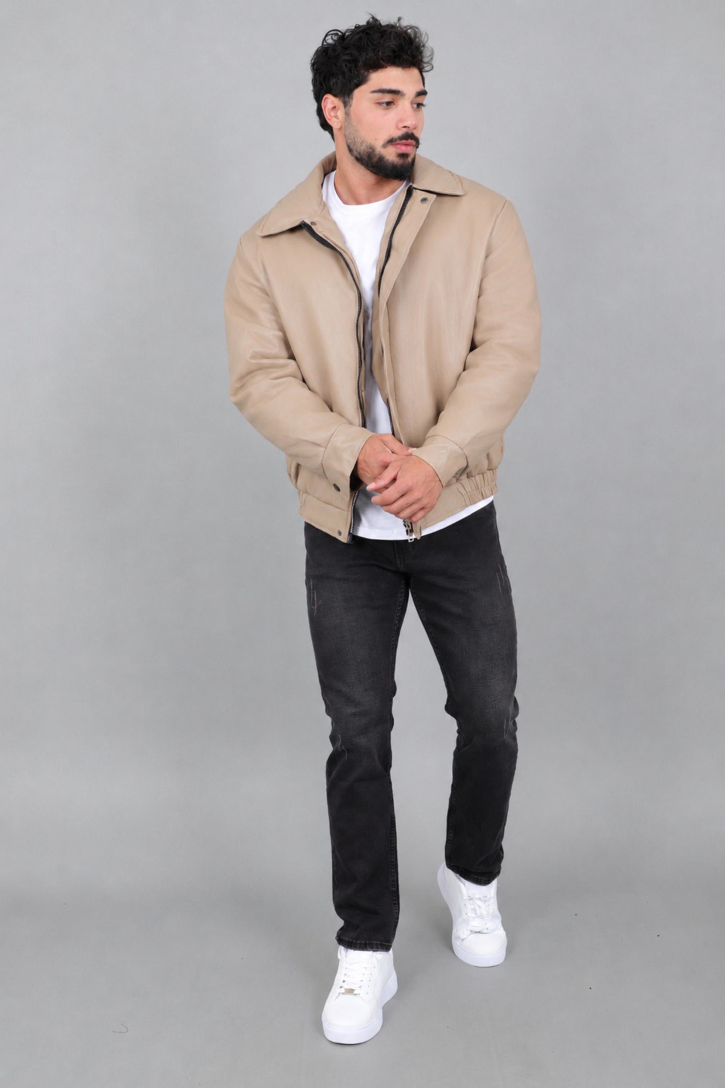 Kışlık Dolumlu İçi Kürklü Oversize Suni Deri Mont KMD_50502