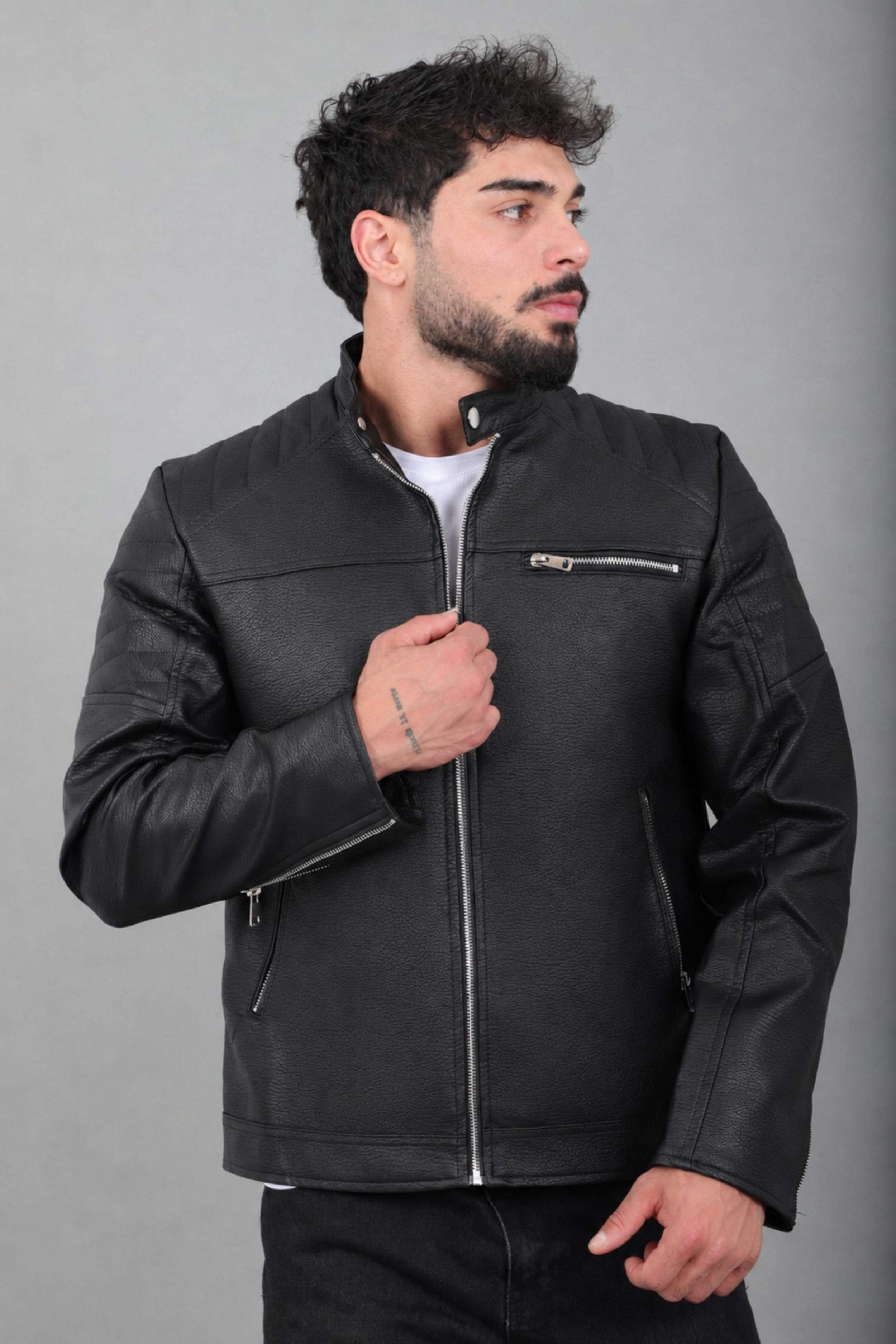 Omuz Detay Suni Deri Mont KMD 816