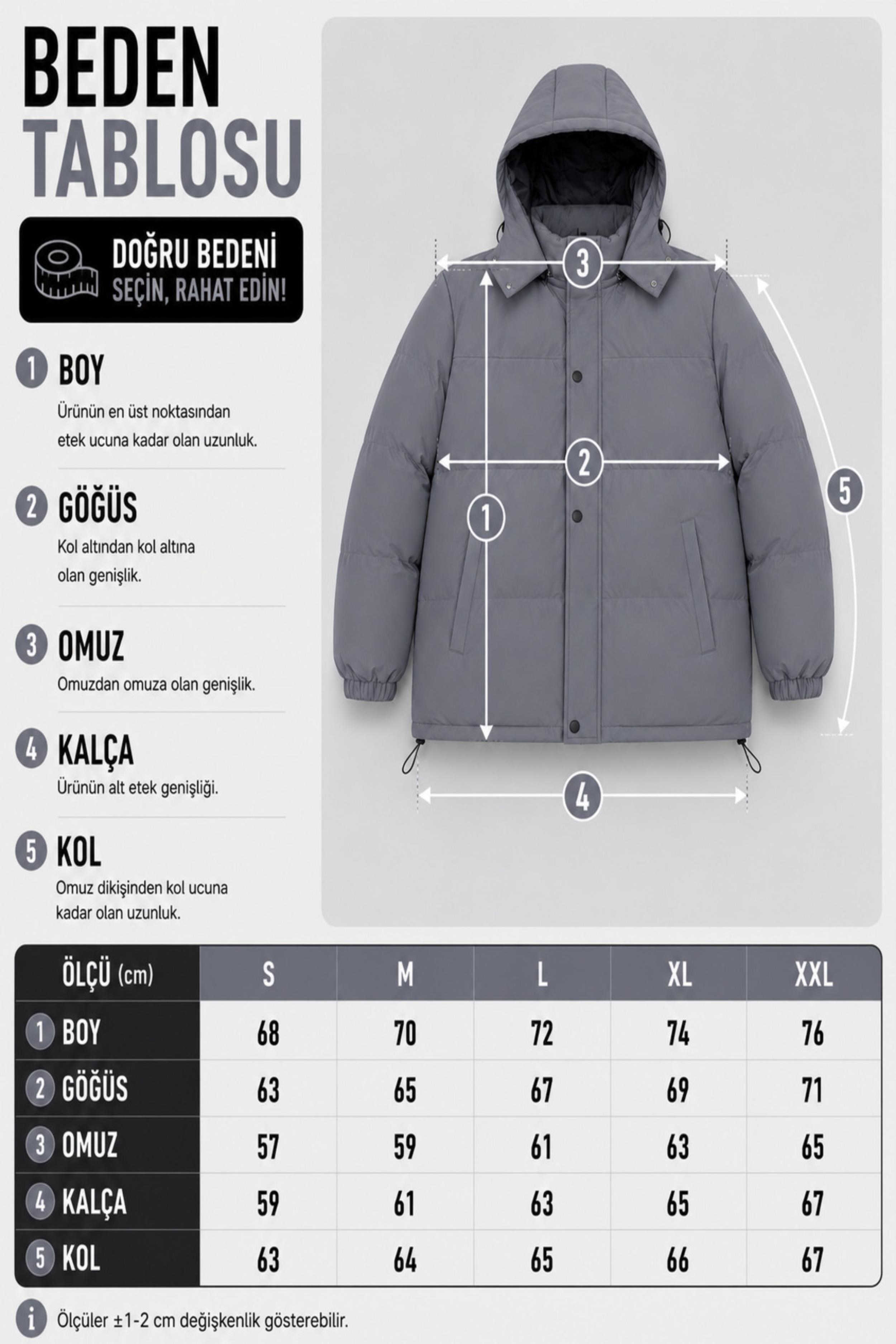 Oversize Nova Karbon Şişme Mont Kaban PLDP 3029_50512