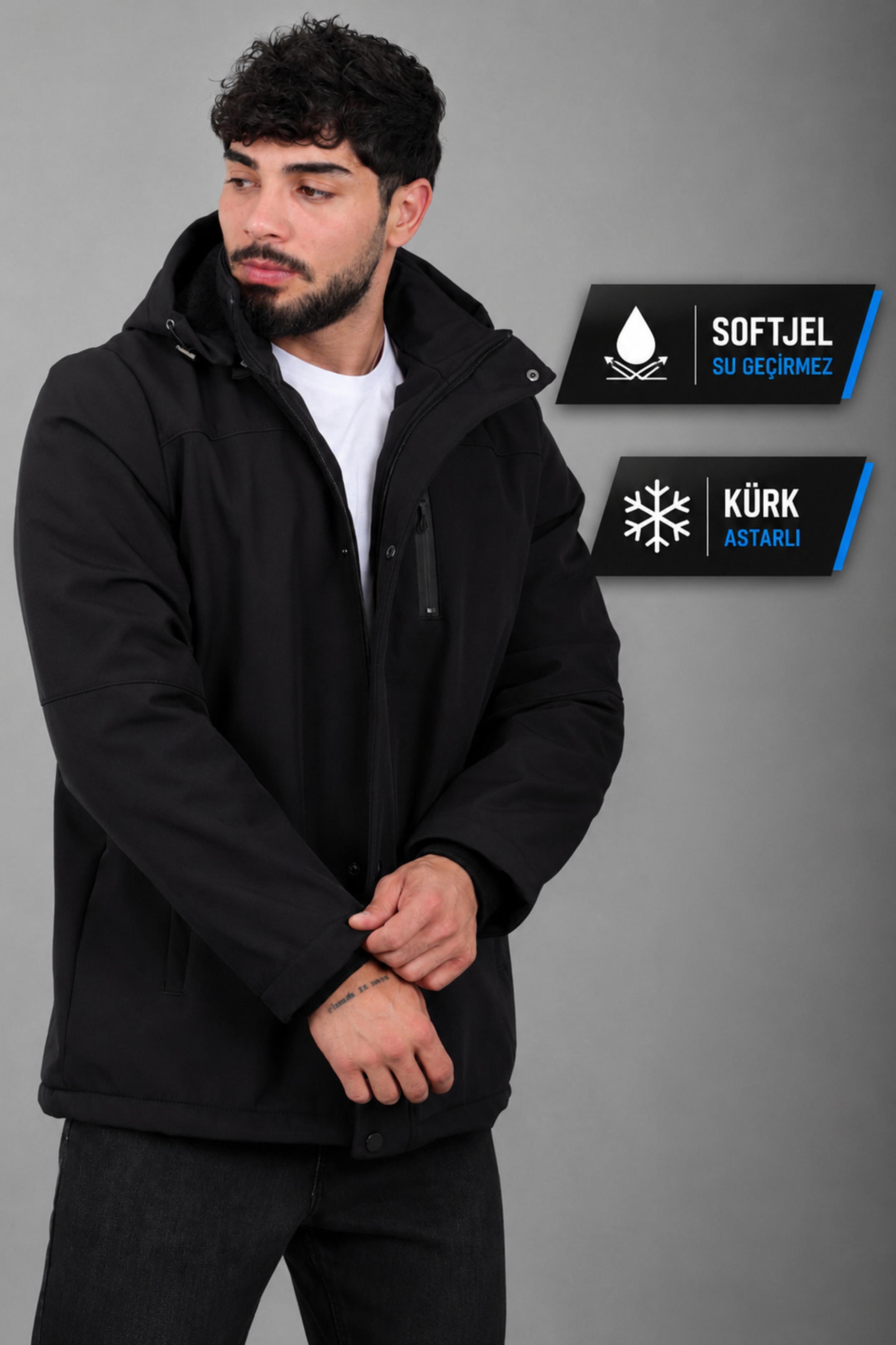 Parçalı Outdoor Softshell Kışlık Mont PLDP 3038