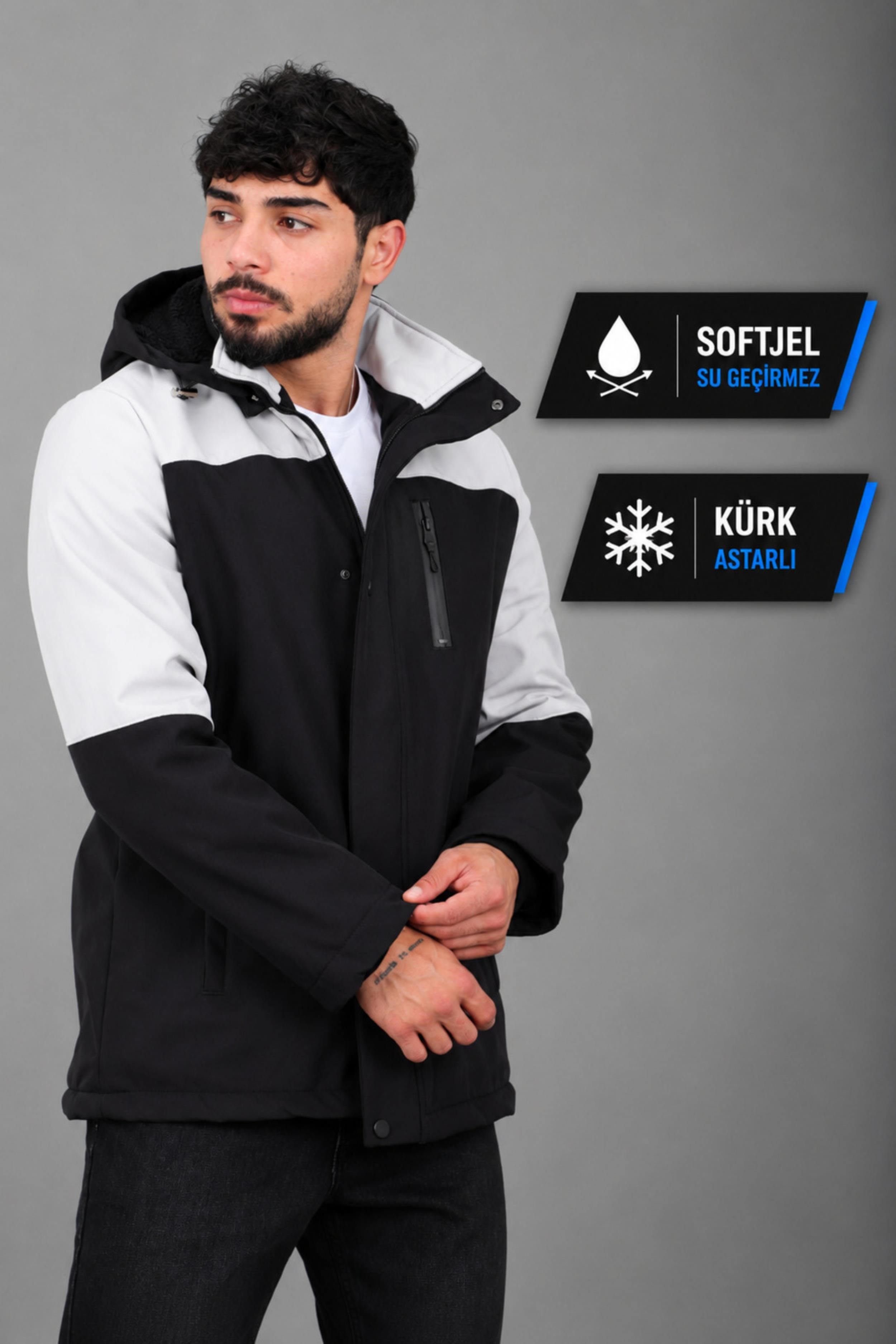 Parçalı Outdoor Softshell Kışlık Mont PLDP 3038