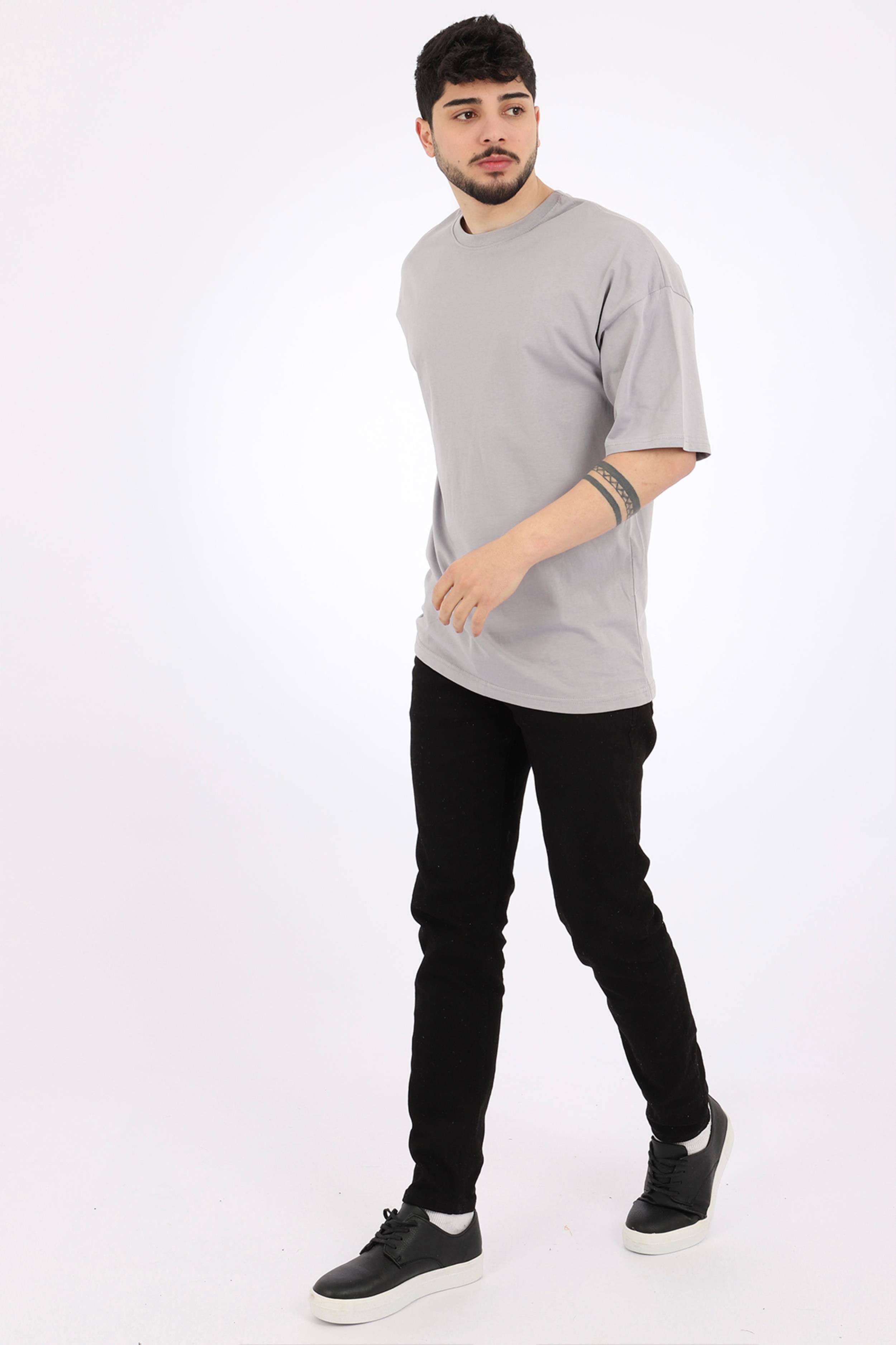 Stil Kombin Düz Basic Oversize Tişört BLD 5001