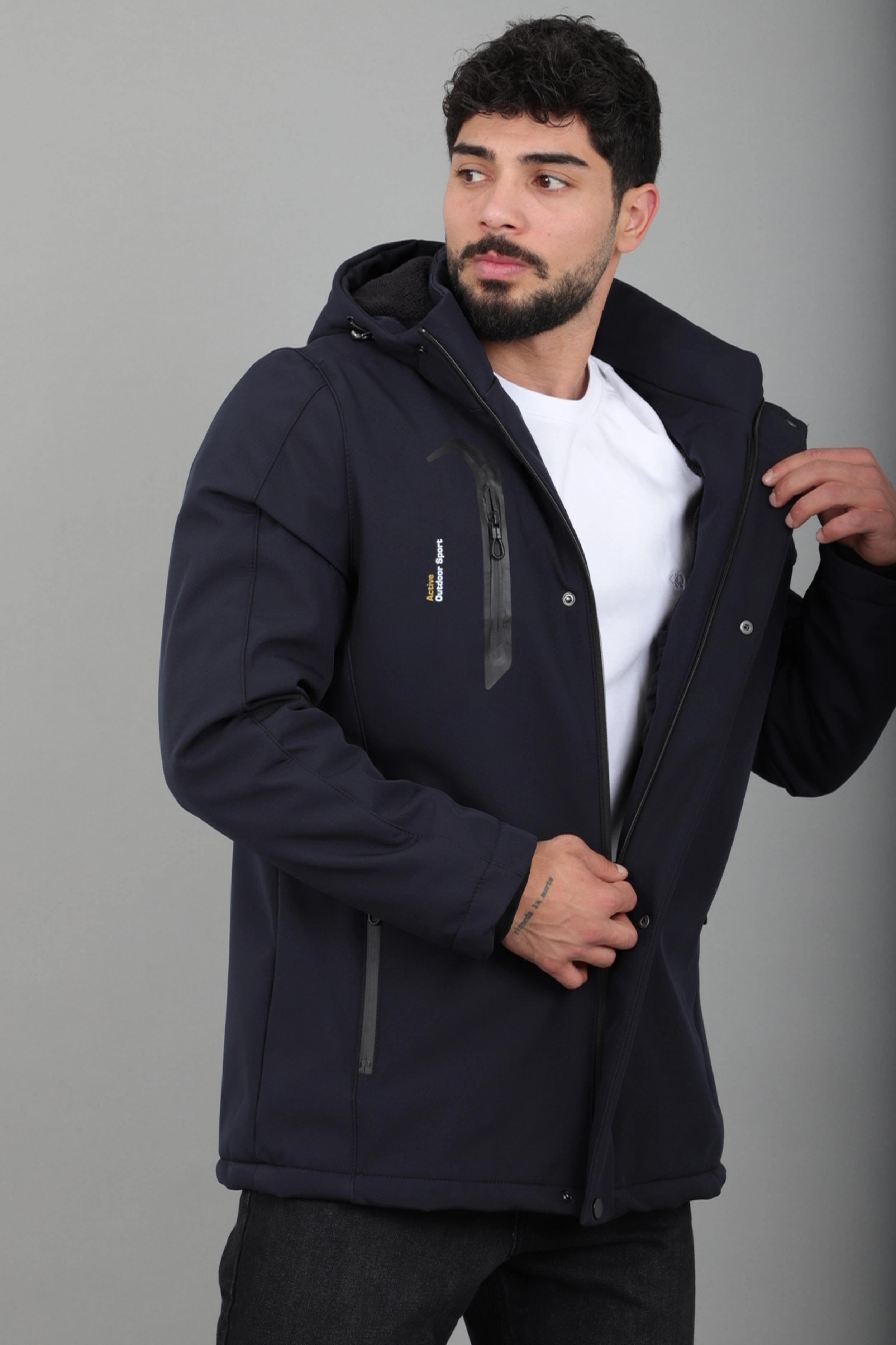 Su ve Rüzgar Geçirmez Outdoor Softshell Kışlık Mont PLDP 3014_50510
