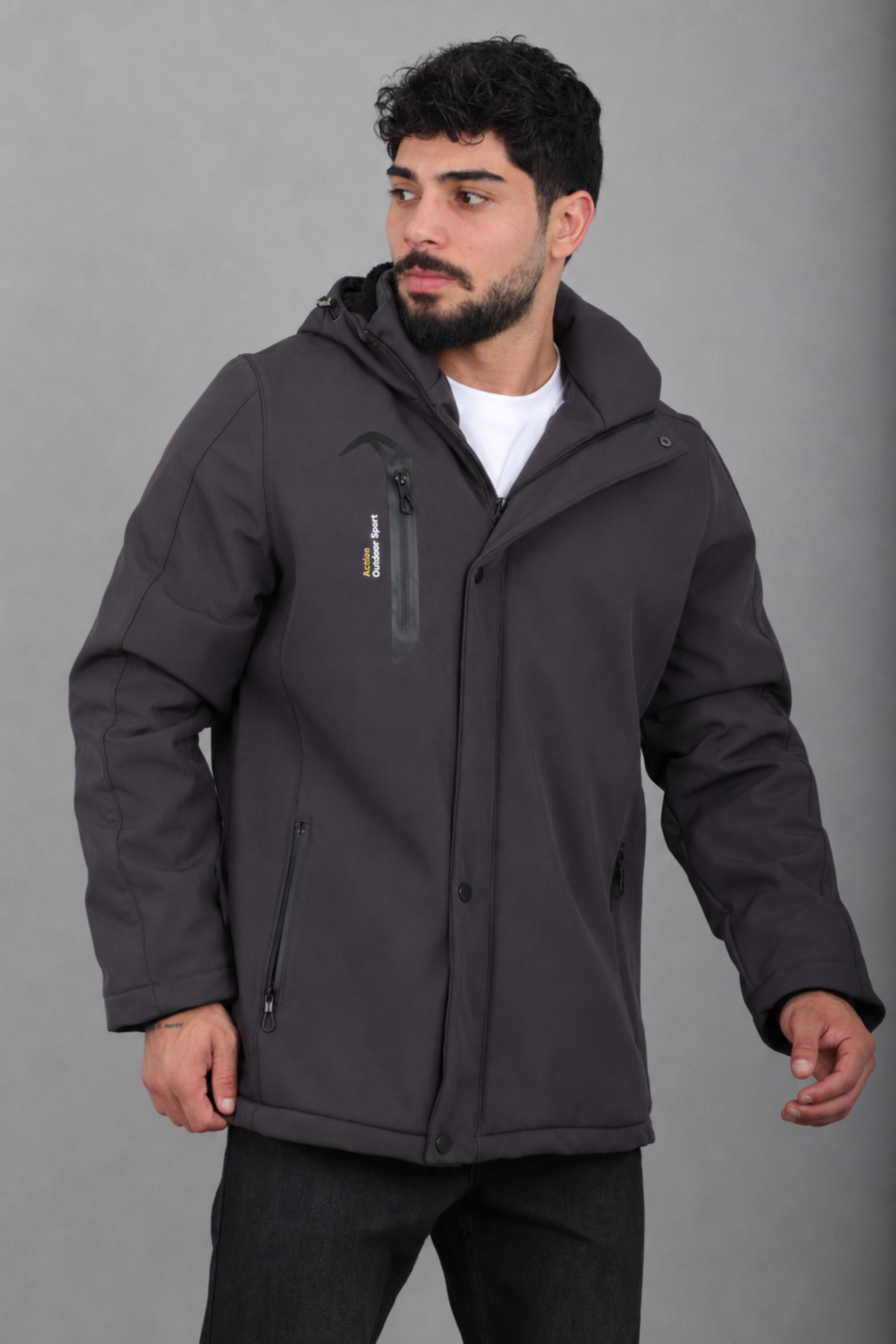 Su ve Rüzgar Geçirmez Outdoor Softshell Kışlık Mont PLDP 3014_50510