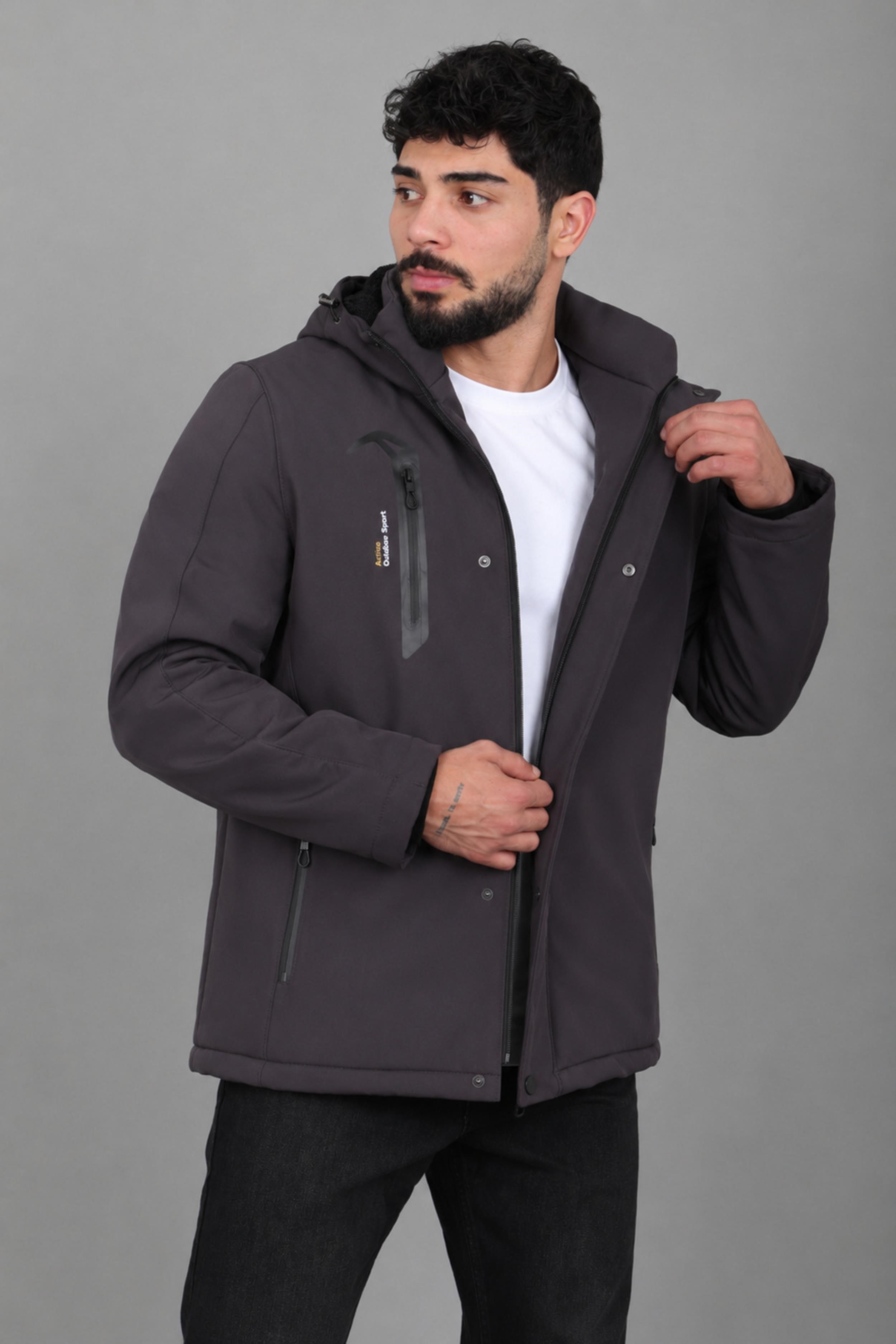 Su ve Rüzgar Geçirmez Outdoor Softshell Kışlık Mont PLDP 3014_50510