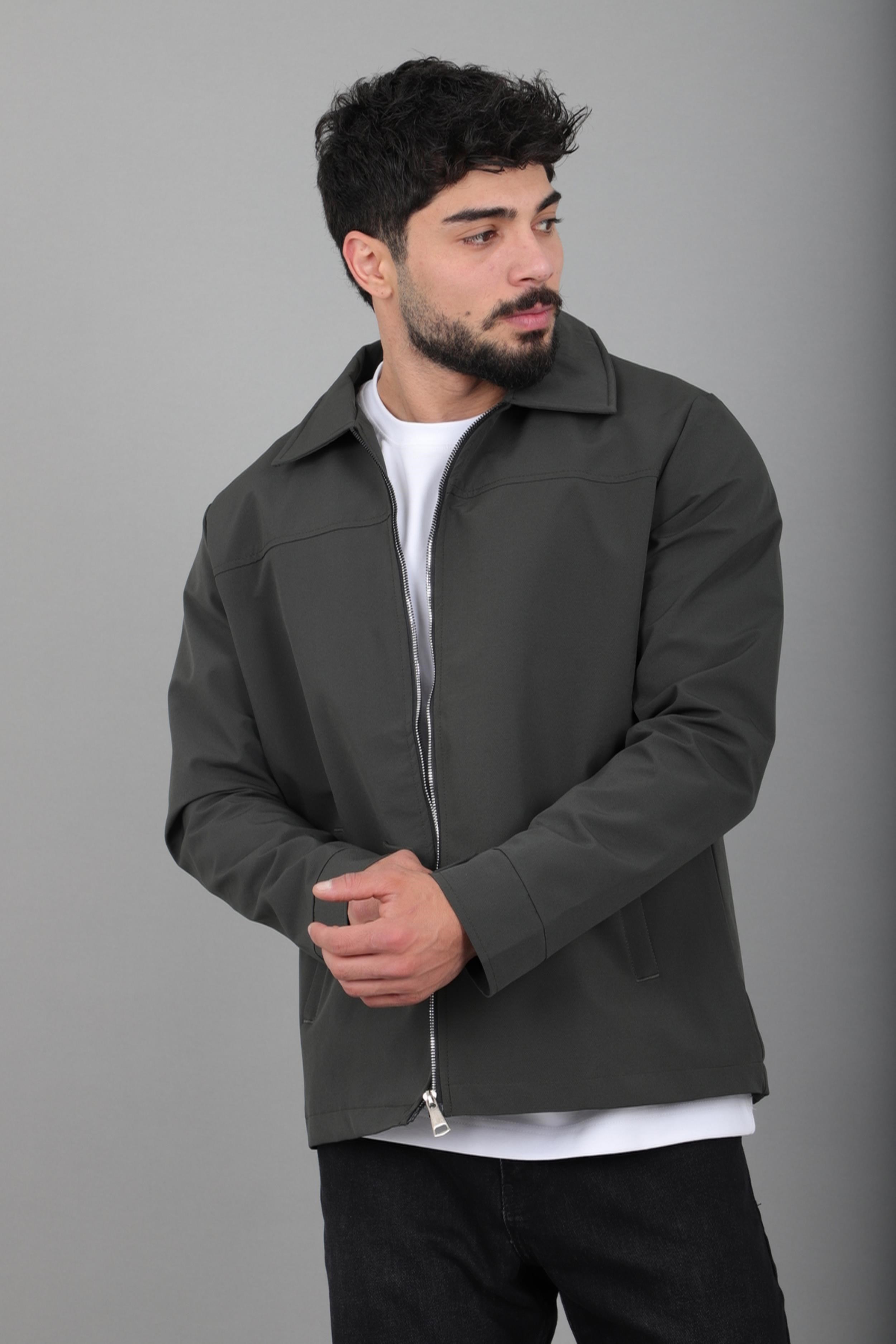Tyson Kumaş Yakalı Fermuarlı Mevsimlik Mont PLDP 3034_60396