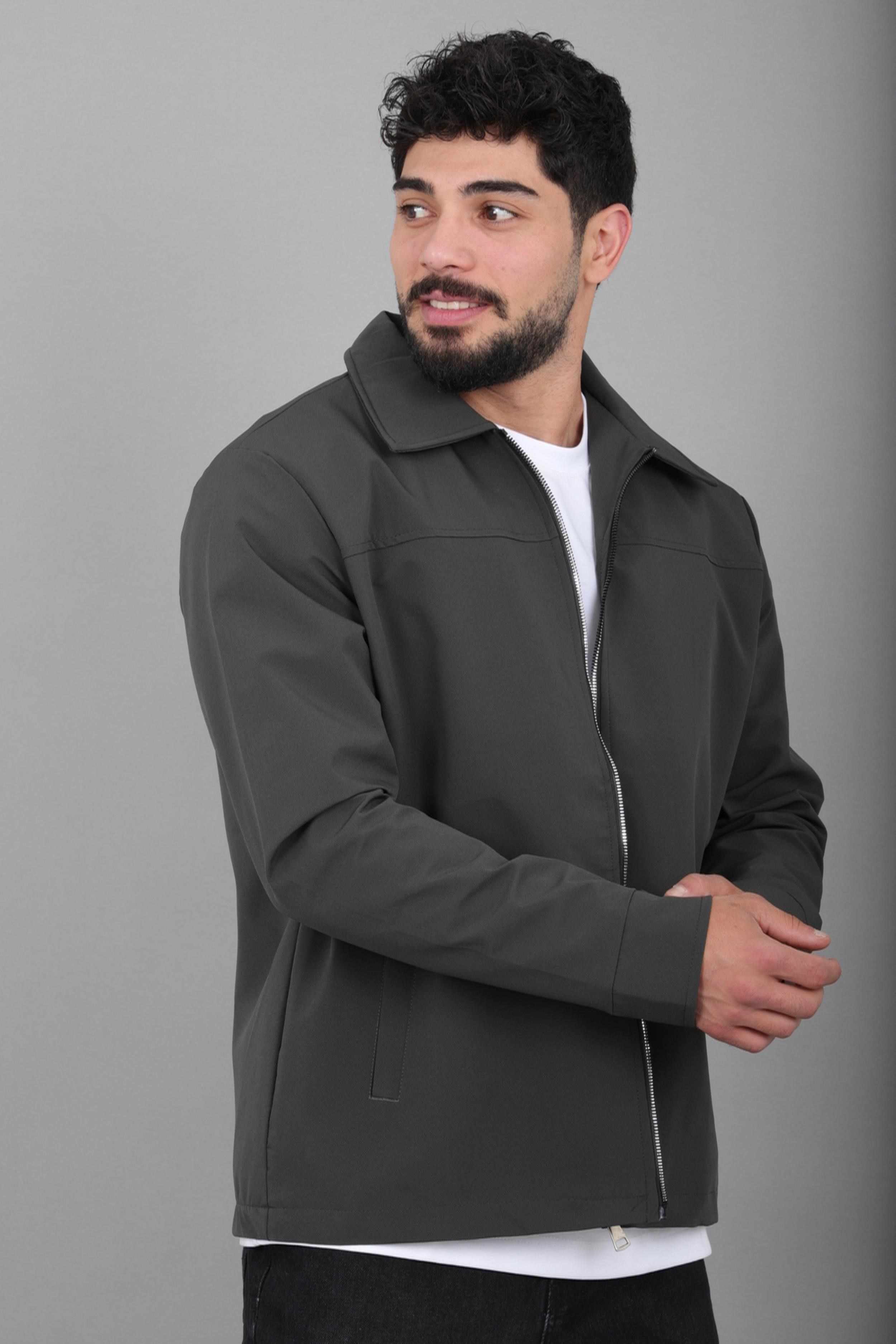 Tyson Kumaş Yakalı Fermuarlı Mevsimlik Mont PLDP 3034_60396
