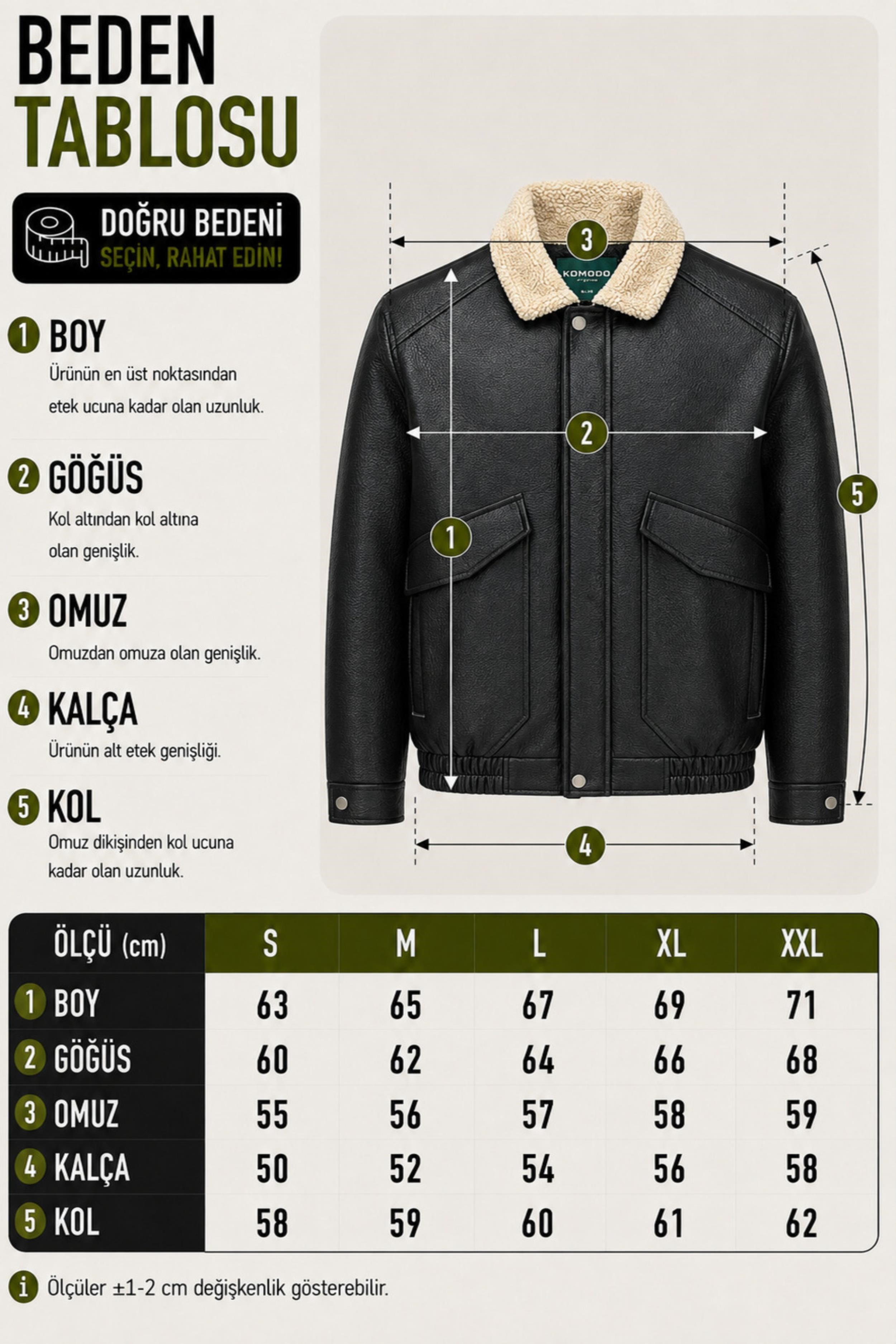 Yaka Kürklü Oversize Kışlık Suni Deri Mont KMD 864_50532