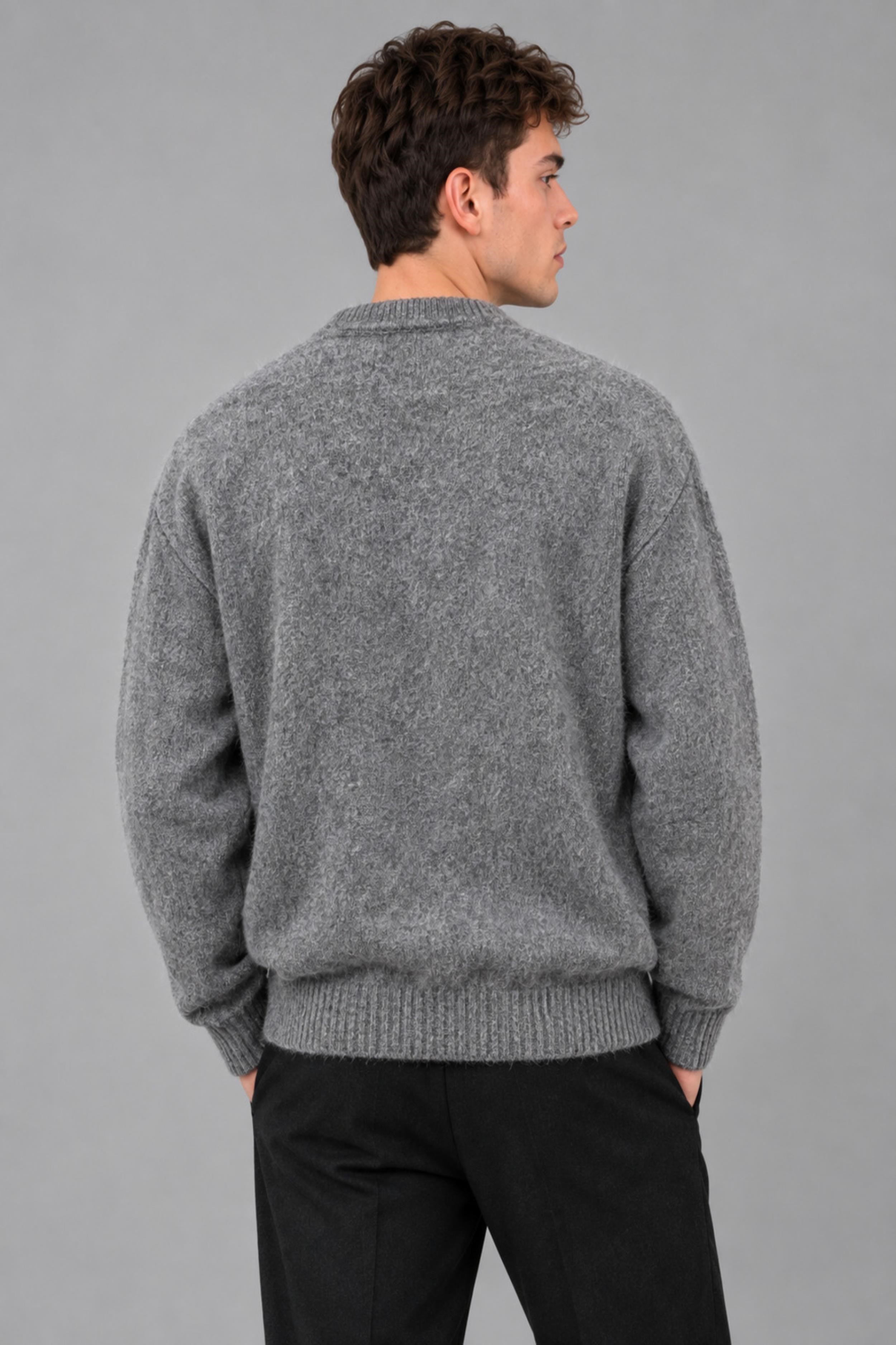 Yarım Oversize Baskılı Kışlık Kazak DP16630_10070