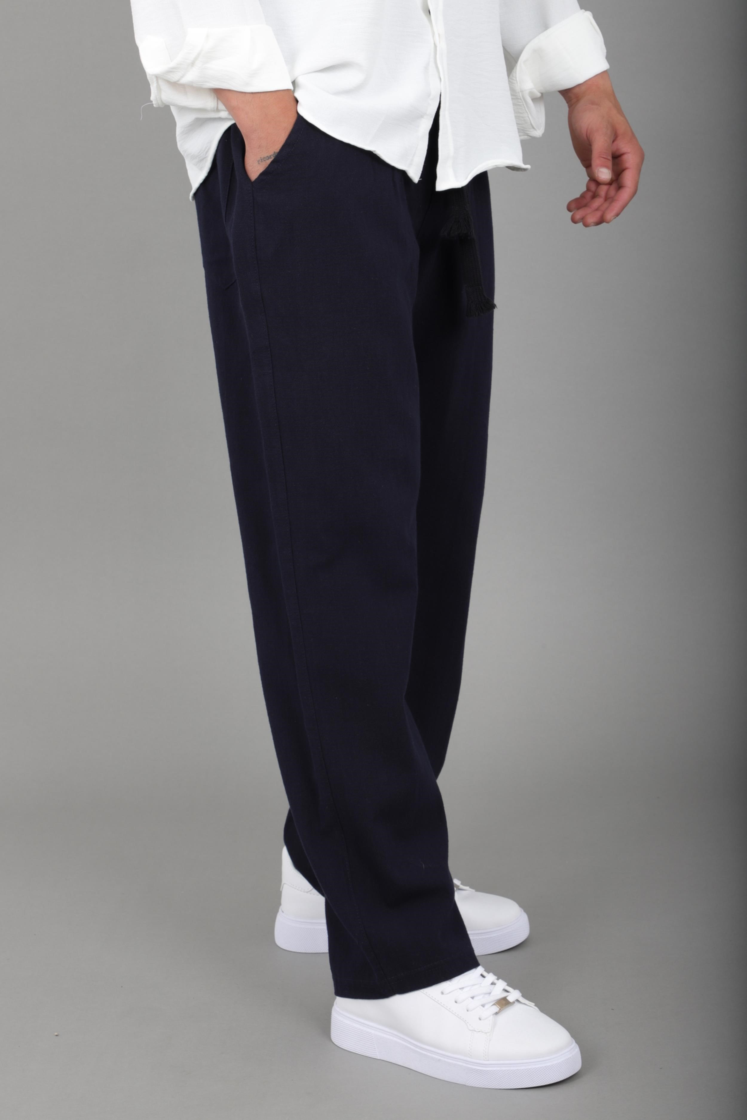 Yıkamalı Keten Baggy Pantolon SPR 2313_0445
