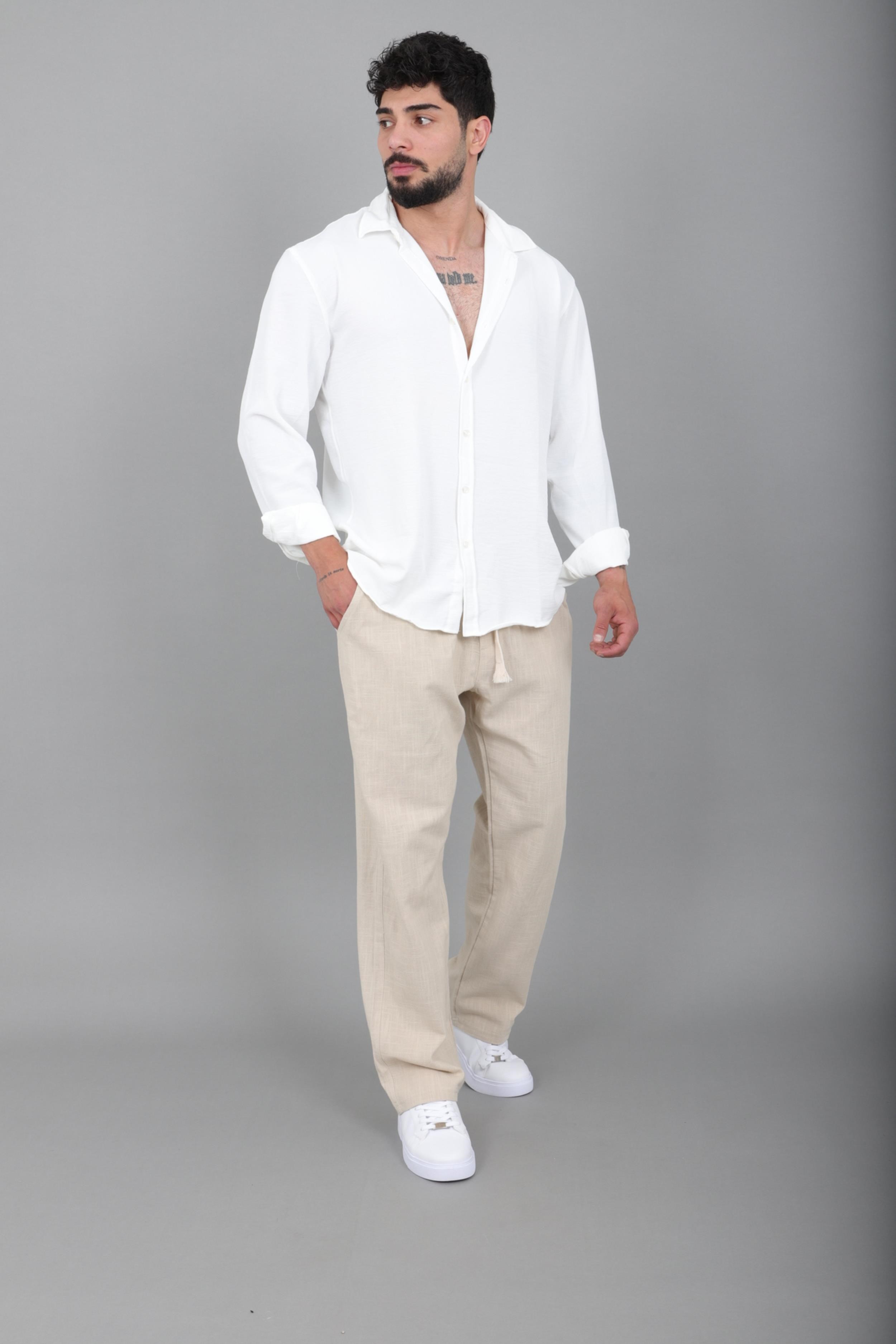 Yıkamalı Keten Baggy Pantolon SPR 2313_0445