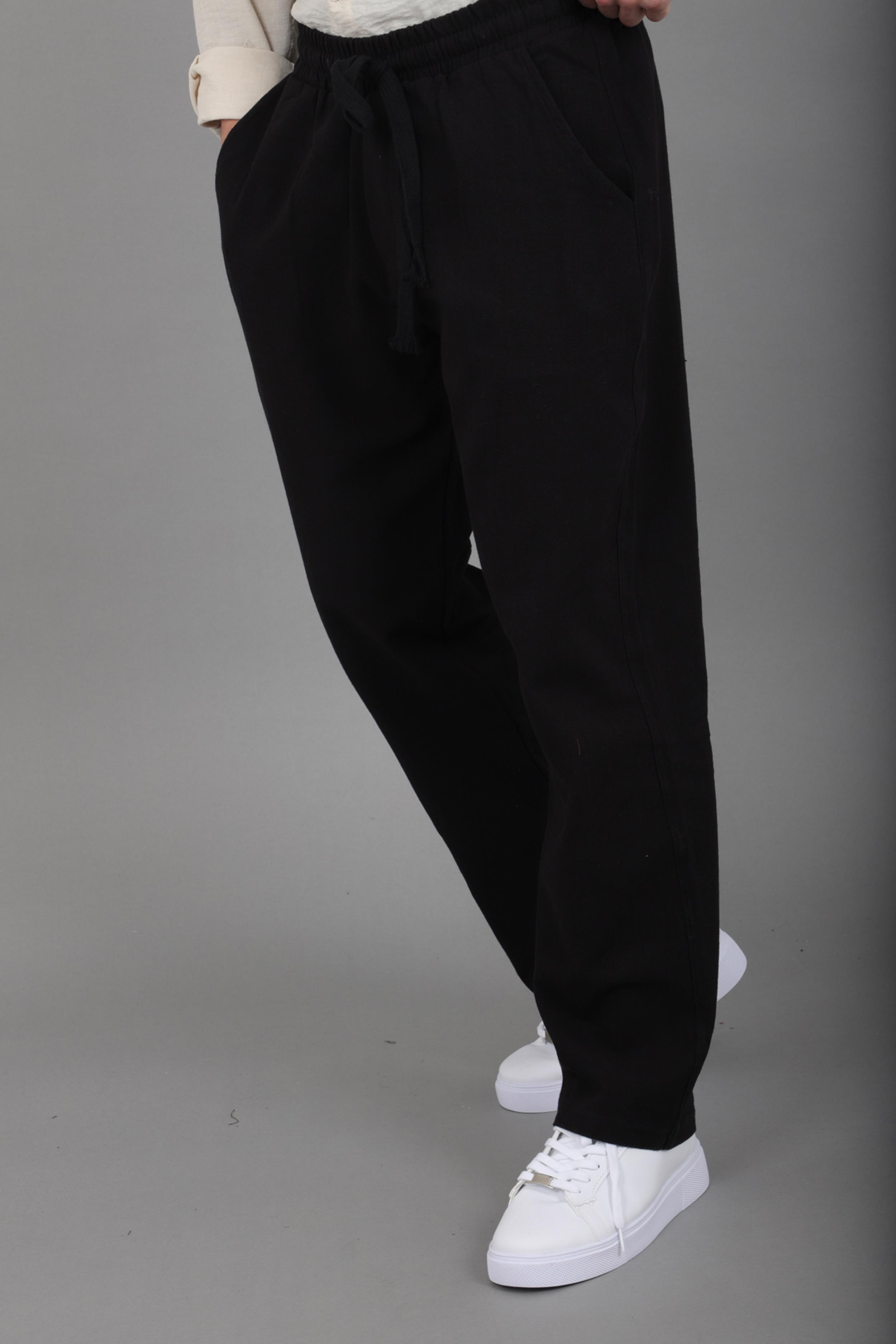 Yıkamalı Keten Baggy Pantolon SPR 2313_0445