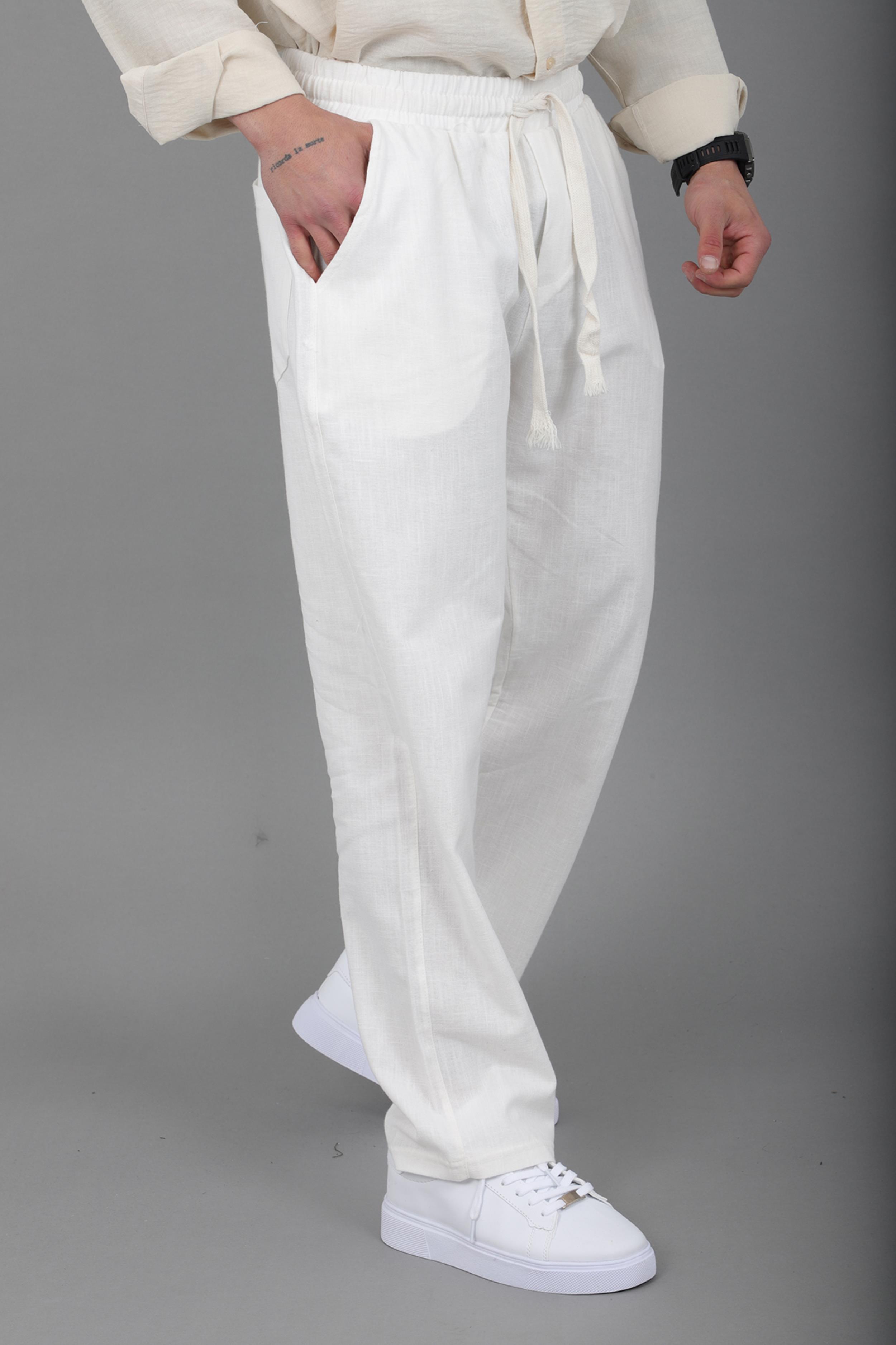 Yıkamalı Keten Baggy Pantolon SPR 2313_0445