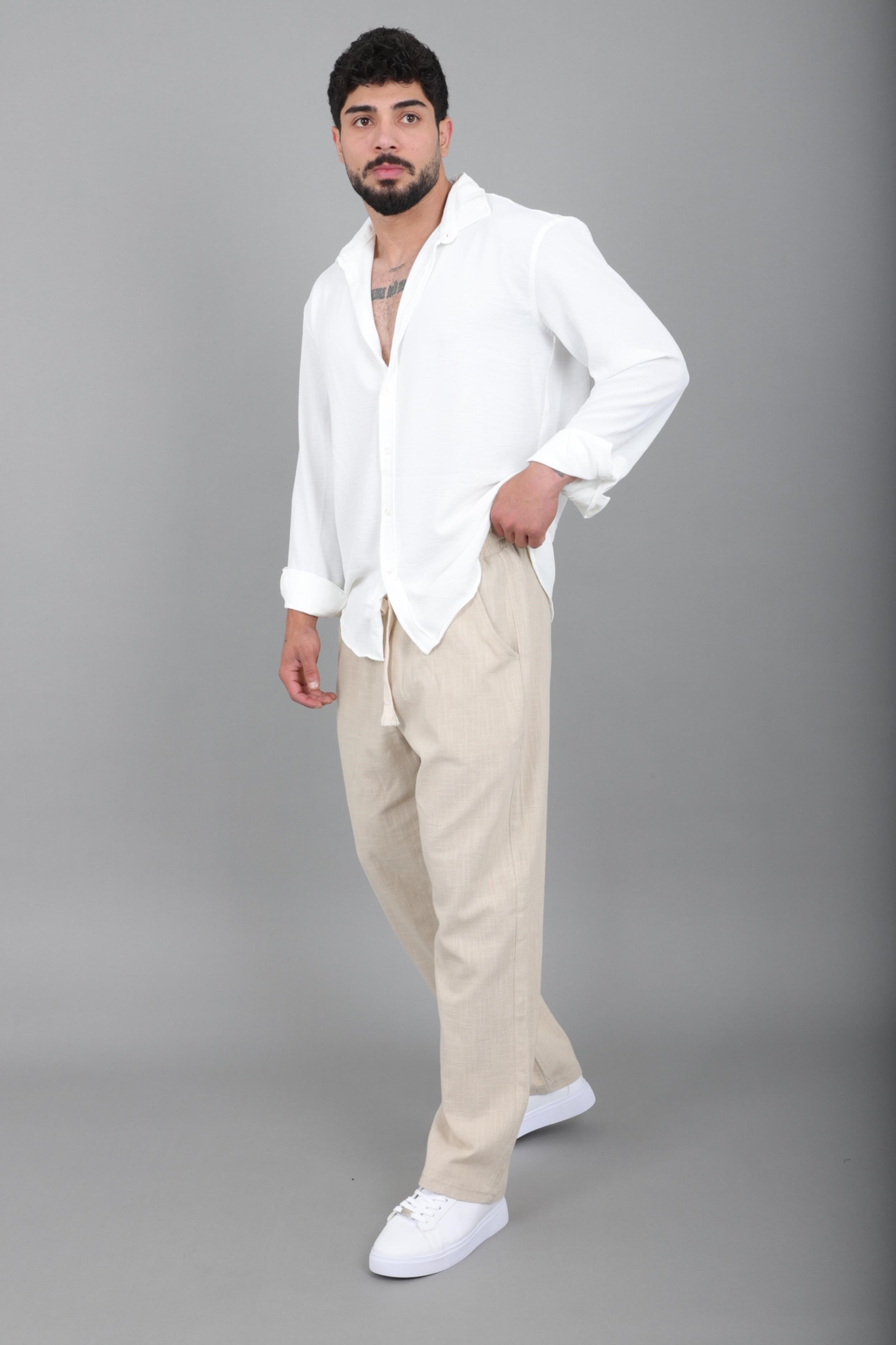 Yıkamalı Keten Baggy Pantolon SPR 2313_0445