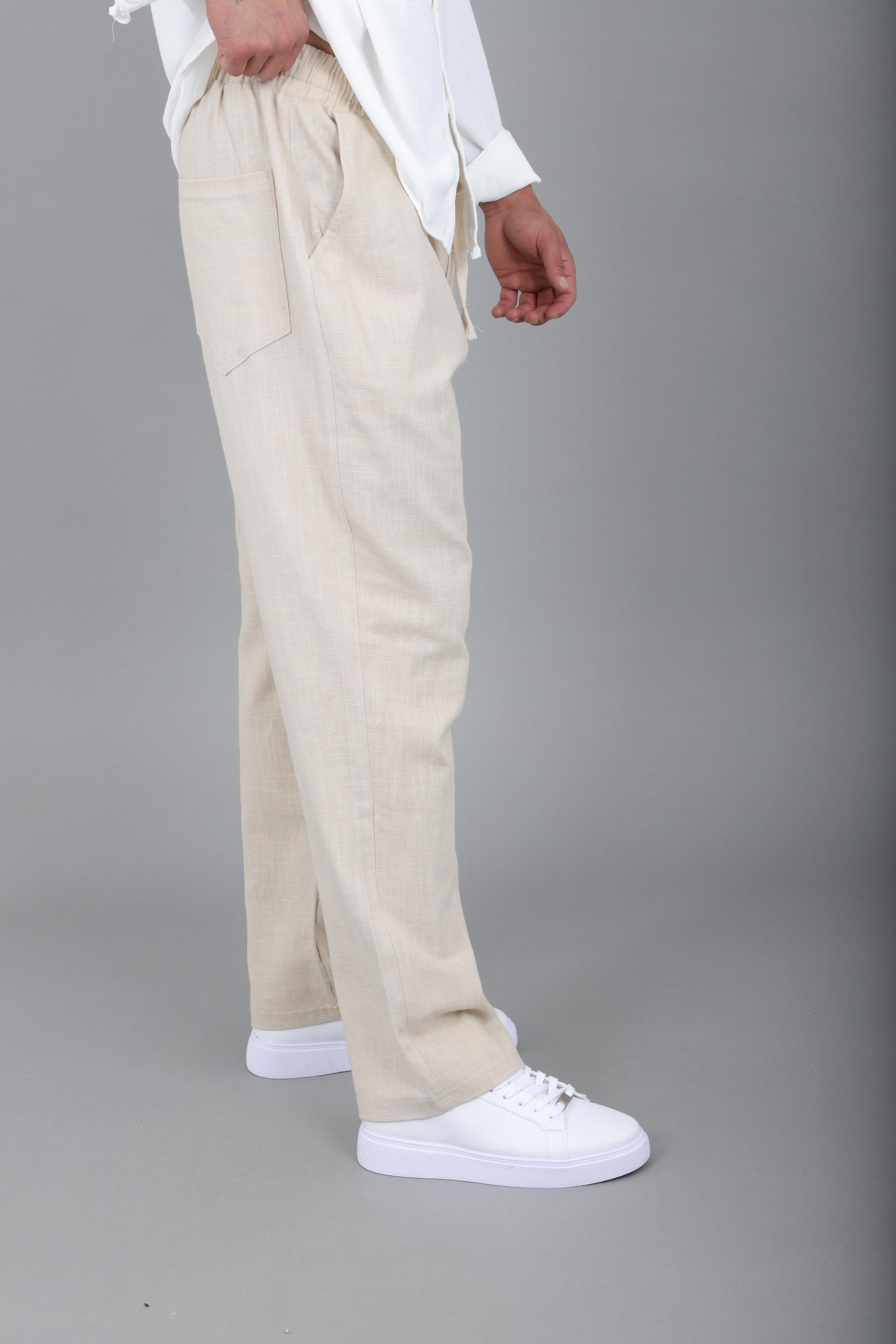 Yıkamalı Keten Baggy Pantolon SPR 2313_0445