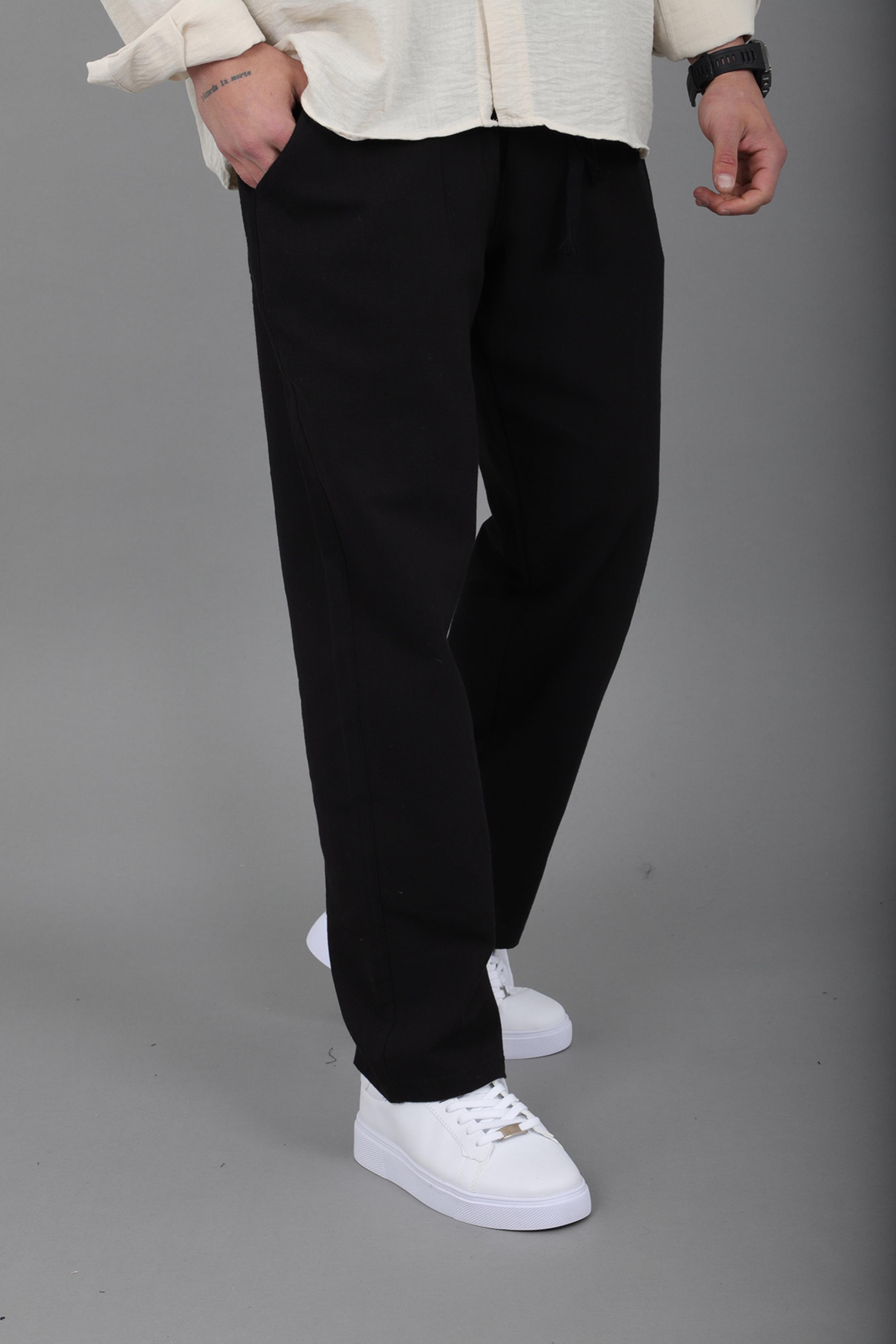 Yıkamalı Keten Baggy Pantolon SPR 2313_0445