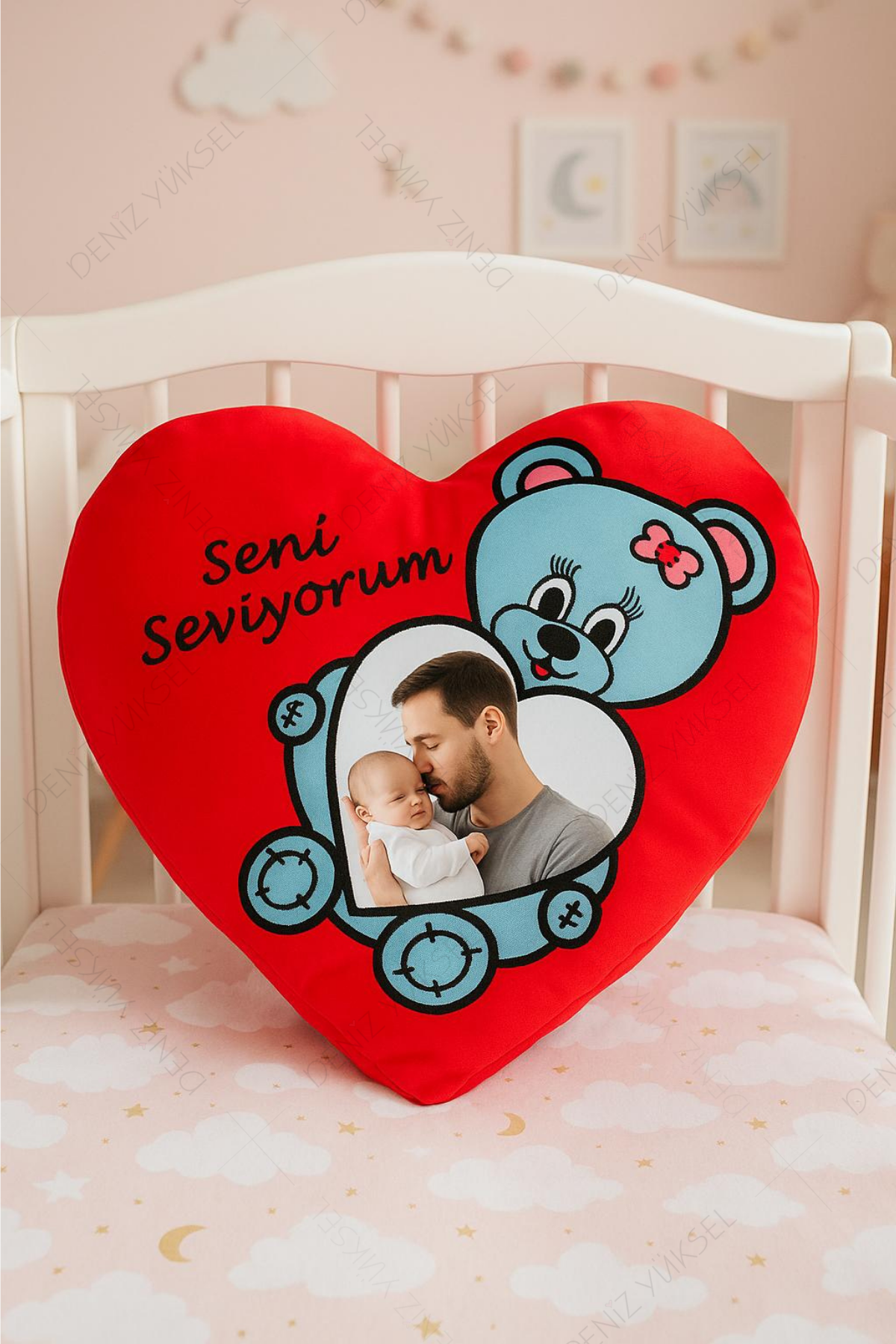 Seni Seviyorum Kişiye Özel Yastık