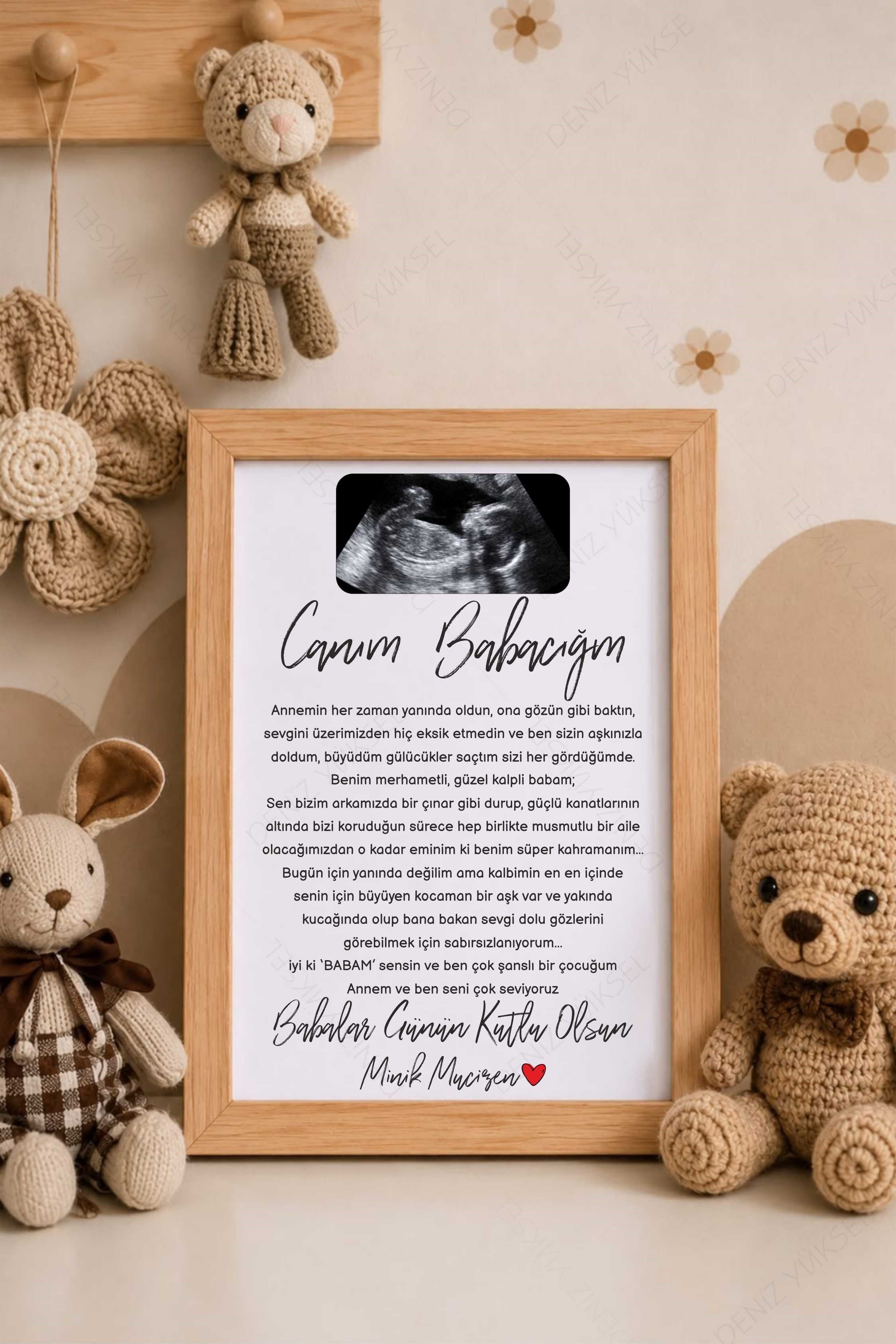 Babalar Günü Ahşap Anı Çerçevesi