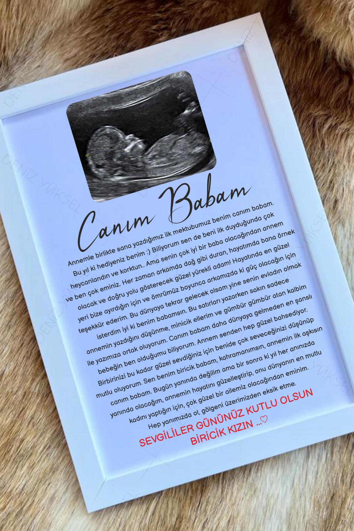 Canım Babam Sevgililer Gününüz Kutlu Olsun Anı Çerçevesi