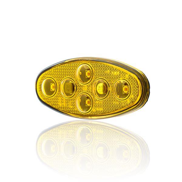 12V 24V 4 LEDLİ SARI ELIPS 160 FLAS DK. 3M BANTLI MONTAJ SU GECIRMEZ