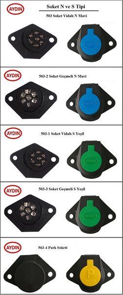 7LI N TİPİ PLASTİK TIR RÖMORK PRIZI DİŞİ TEMINALLI VE KONNEKTÖRLÜ YEDILI MAVI