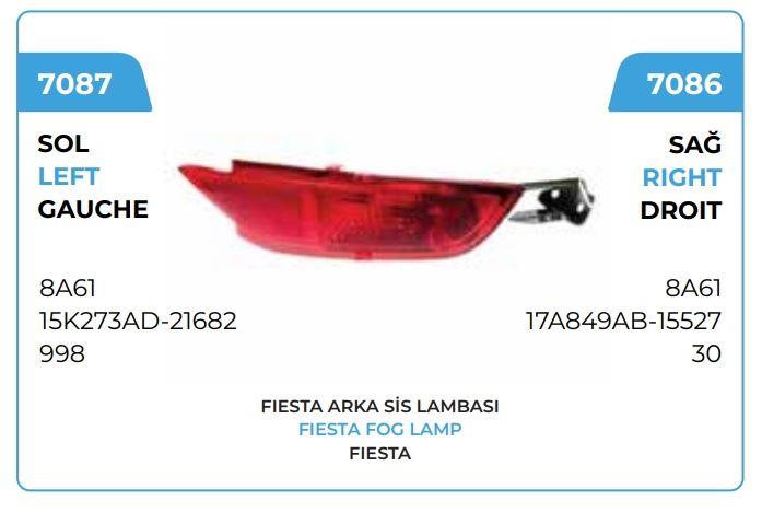 ARKA SİS LAMBASI SOL FORD FİESTA