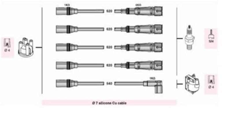 BUJI KABLOSU AUDI 80 100 A4 1.6 8V ABB AUD (AAU279)