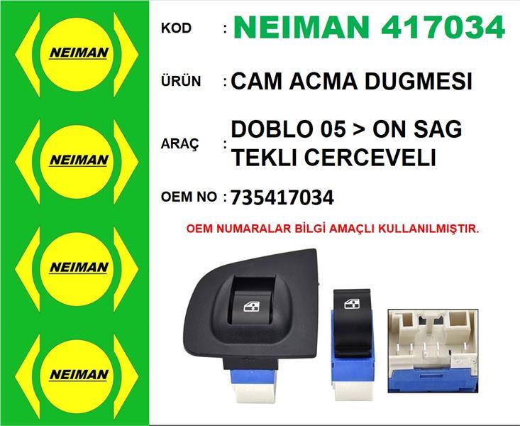 CAM ACMA DUGMESI DOBLO 05 > ON SAG TEKLI CERCEVELI