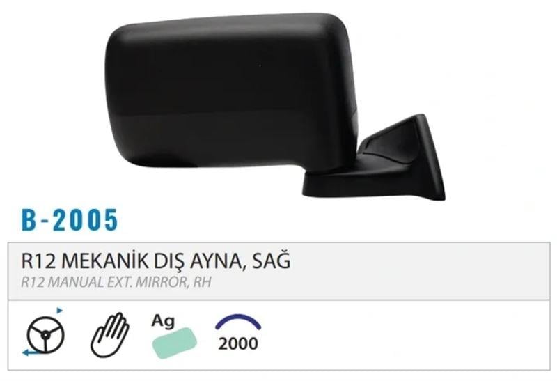 DIŞ DİKİZ AYNASI DOKUNMATİK SAĞ R12 M002.2005