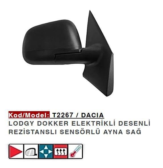 DIŞ DİKİZ AYNASI SAĞ LODGY DOKKER ELEKTRIKL