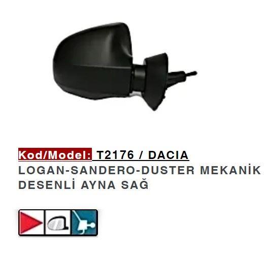 DIŞ DİKİZ AYNASI SAĞ MEKANİK DUSTER 09>12 SANDERO MCV