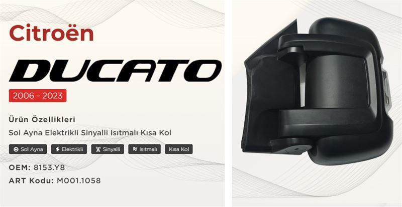 DIŞ DİKİZ AYNASI SOL ELEKTRİKLİ DUCATO III 06> / BOXER 06> / JUMPER 06> SİNYALLİ VM-6201EHL