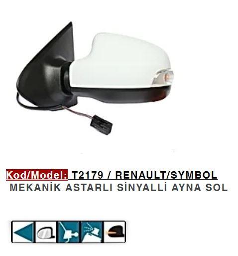 DIŞ DİKİZ AYNASI SOL MEKANİK ASTARLI SYMBOL