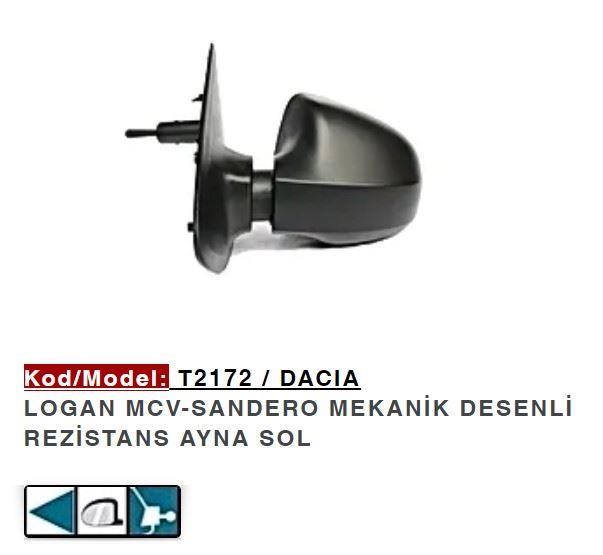 DIŞ DİKİZ AYNASI SOL MEKANİK LOGAN MCV SANDERO 12>