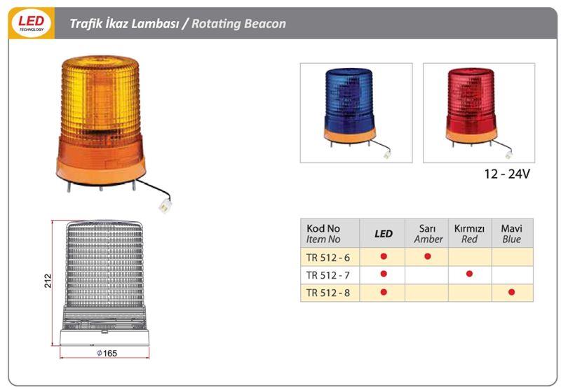 DÖNER TRAFİK İKAZ LAMBA LED TİPİ MAVİ