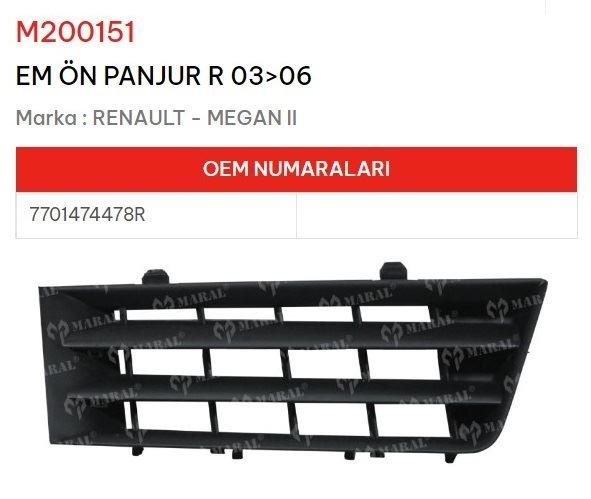 EM ÖN PANJUR SAĞ 03>06 MEGANE II
