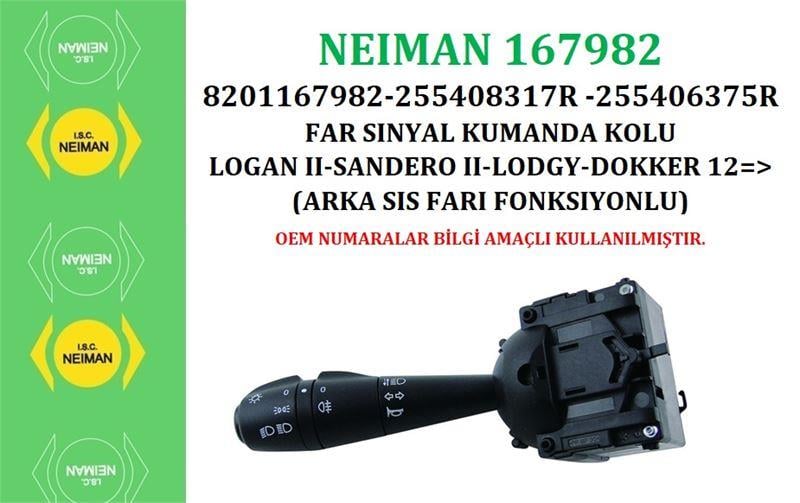 FAR SINYAL KUMANDA KOLU LOGAN II-SANDERO II-LODGY-DOKKER 12=> (ARKA SIS FARI FONKSIYONLU)