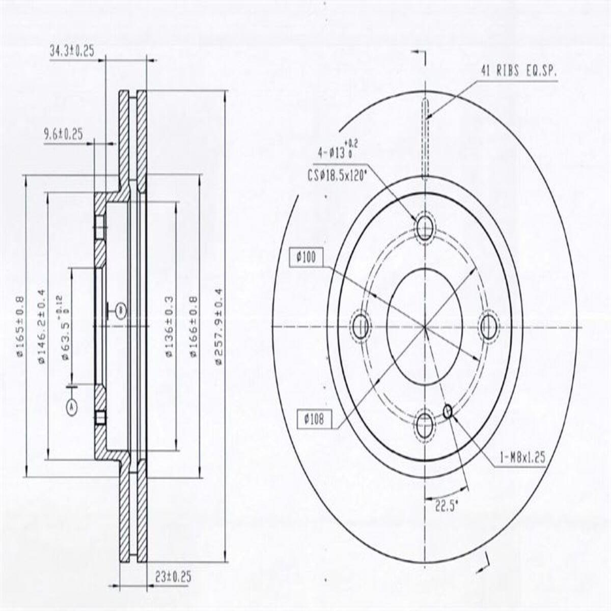 FREN DISK ON HAVA KANALLI 258-4-(FORD : FIESTA  2008> )