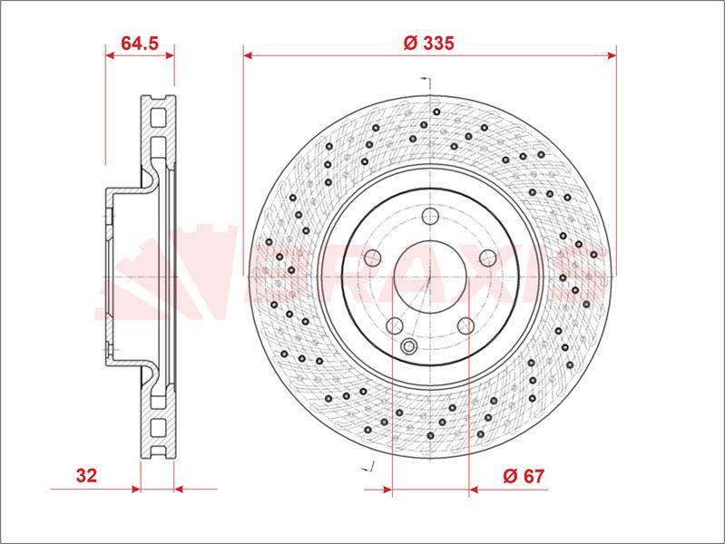 FREN DISKI ON S-CLASS W221 05>13 C216 06>13