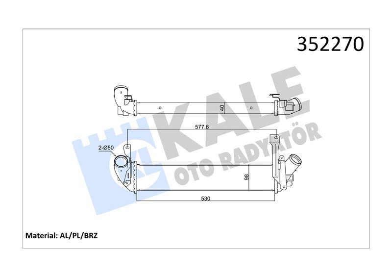 INTERCOOLER TURBO RADYATÖRÜ KANGOO NISSAN KUBISTAR 1.5 DCI 98>