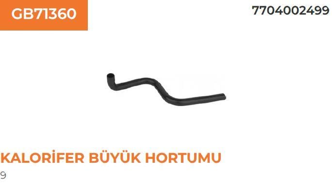 KALORİFER BÜYÜK HORTUMU RENAULT RENAULT 9 77040024