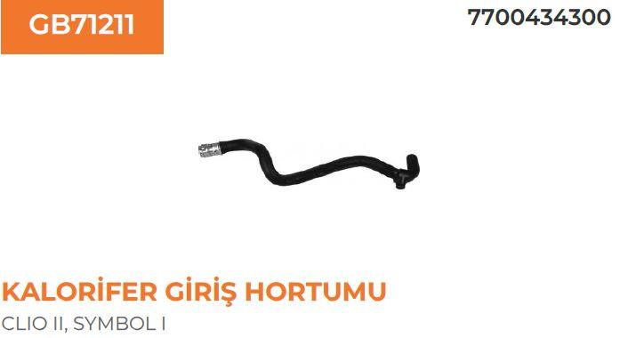 KALORİFER GİRİŞ HORTUMU RENAULT SYMBOL 1,4 8V 7700