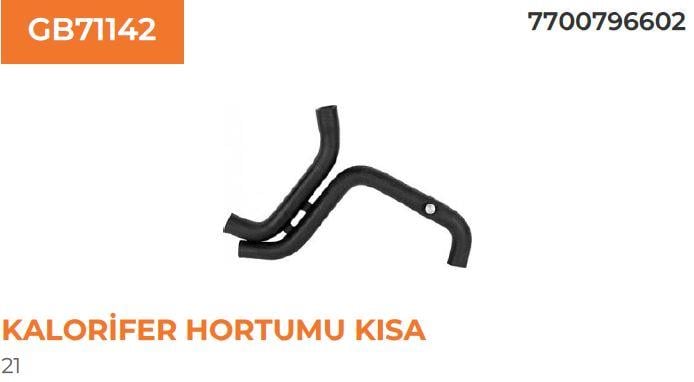 KALORİFER HORTUMU KISA RENAULT R 21 CONCORDE 77007