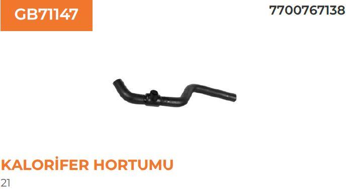 KALORİFER HORTUMU RENAULT RENAULT 21 2,0 D 7700767