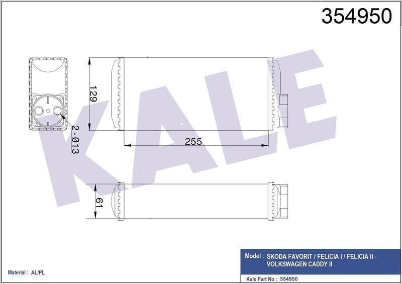 KALORİFER RADYATÖRÜ FAVORİT VW CADDY II