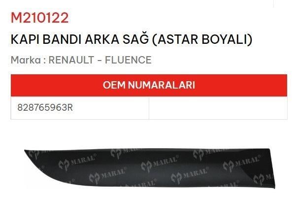 KAPI BANDI ARKA SAĞ ASTAR BOYALI FLUENCE