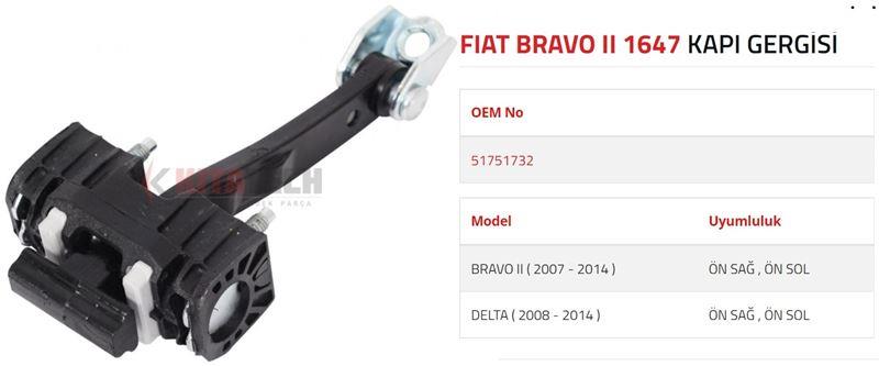 KAPI GERGİSİ BRAVO II LANCIA DELTA ÖN 2007-2014