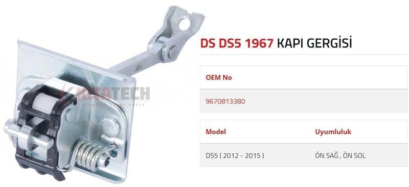 KAPI GERGİSİ DS 5 ÖN 2012-2015